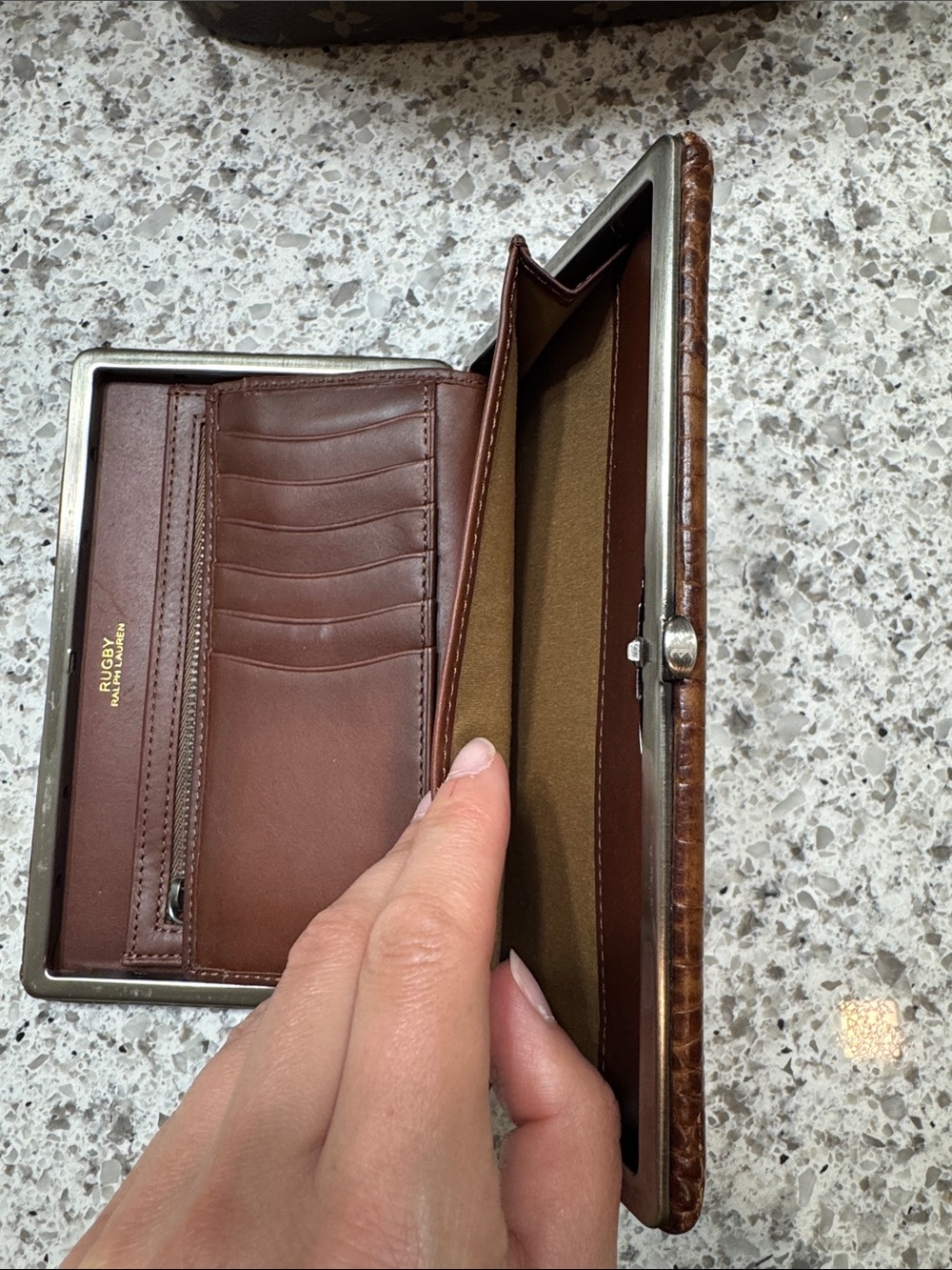 Vintage Rugby Ralph Lauren Leather Frame Clutch Wallet - Picture 13 of 16
